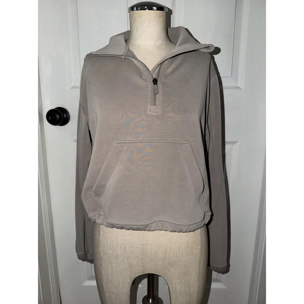 Lululemon Brushed Softstreme Half Zip Riverstone Size 4
